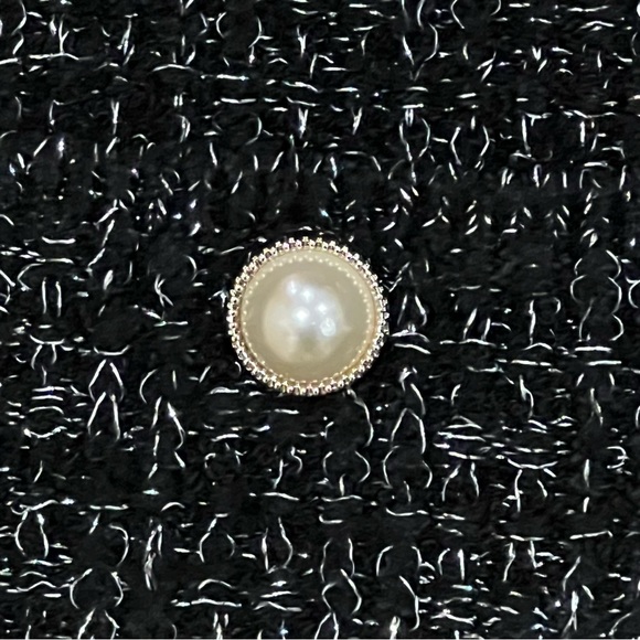 Adyson Parker Black Metallic Silver Thread Cardigan Sweater NWT Size Large - Picture 9 of 13